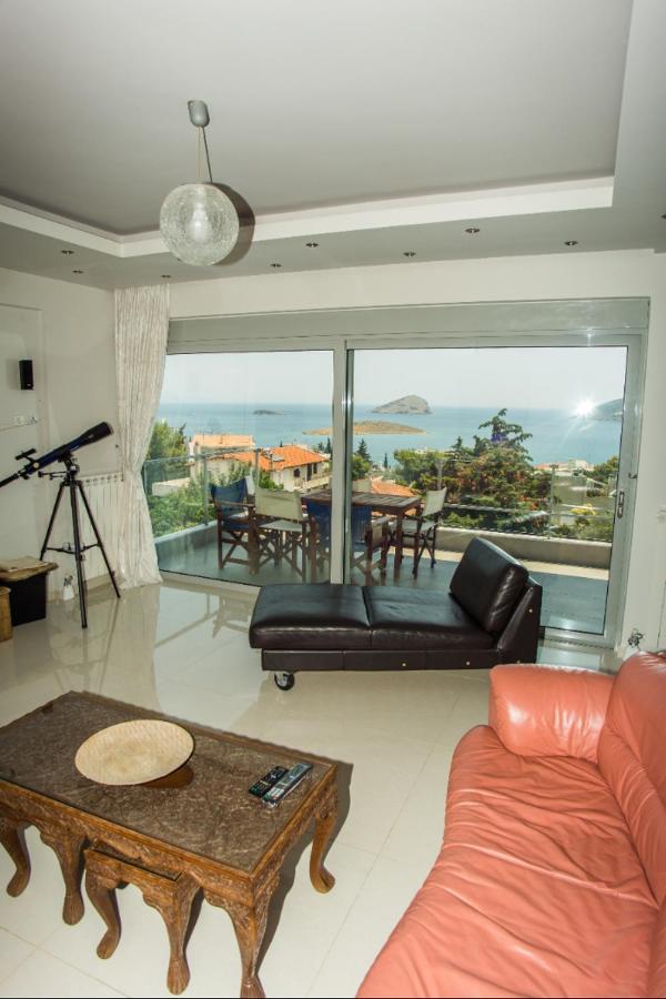 Seaview Pool Villa Near Beach And Athens Airport Pórto Ráfti Kültér fotó