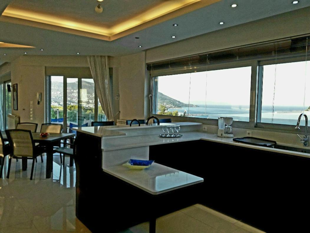 Seaview Pool Villa Near Beach And Athens Airport Pórto Ráfti Kültér fotó