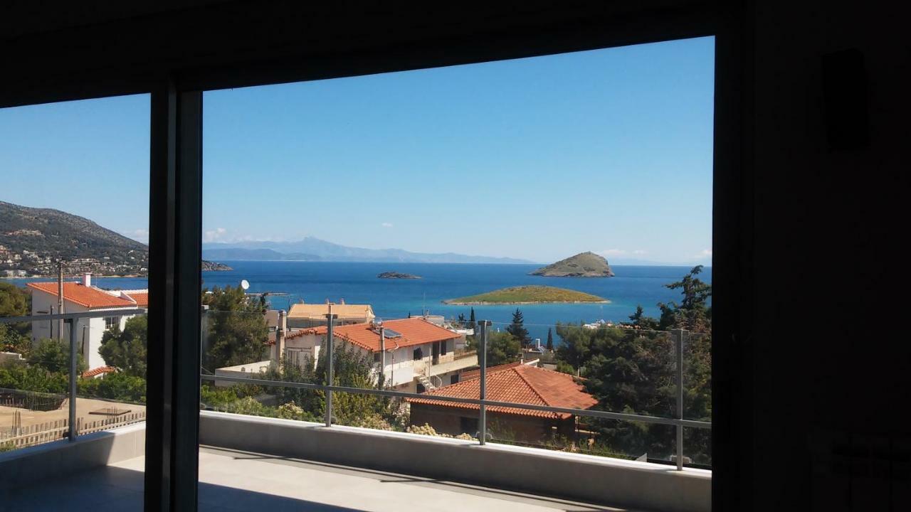 Seaview Pool Villa Near Beach And Athens Airport Pórto Ráfti Kültér fotó