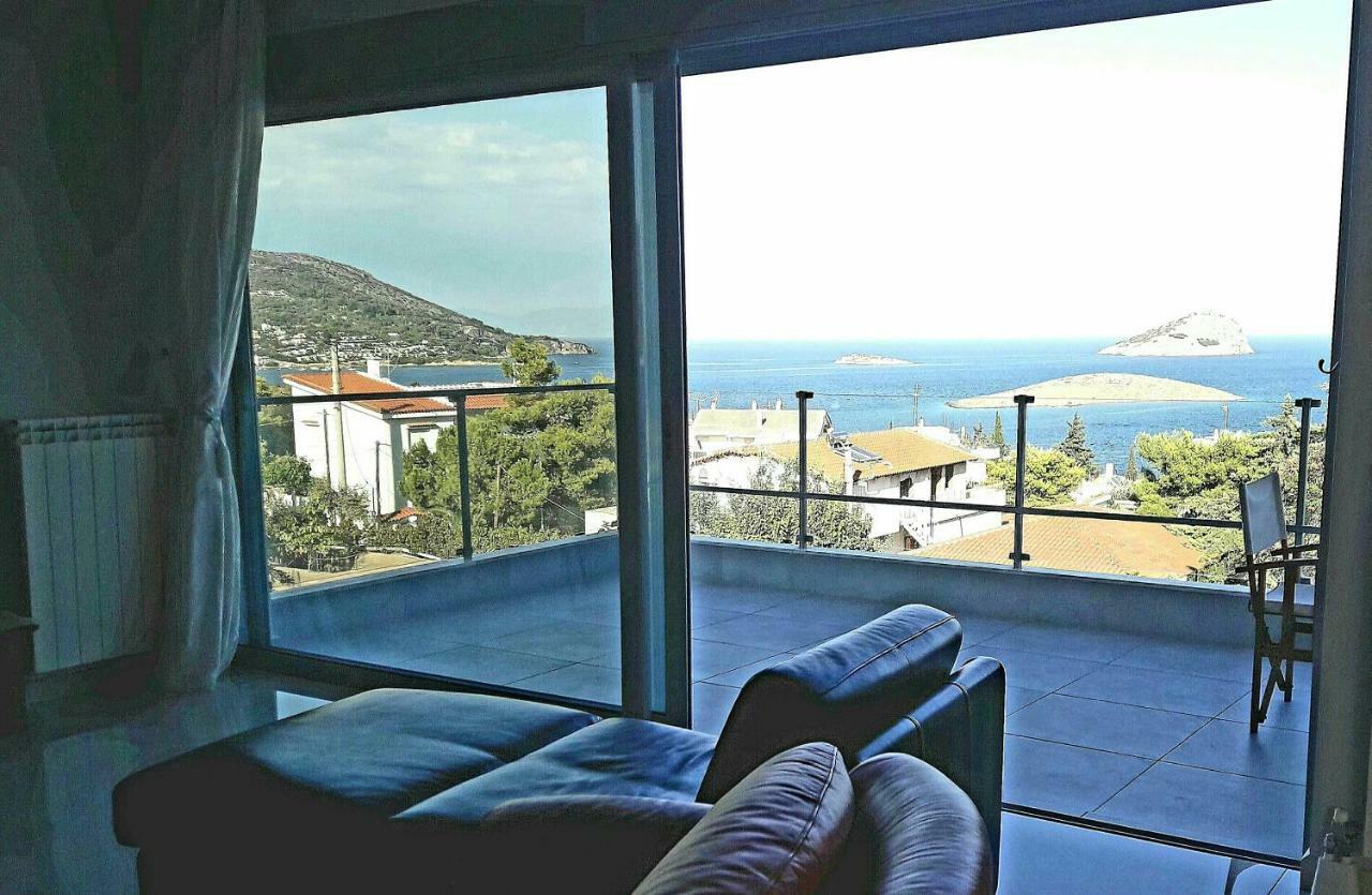 Seaview Pool Villa Near Beach And Athens Airport Pórto Ráfti Kültér fotó